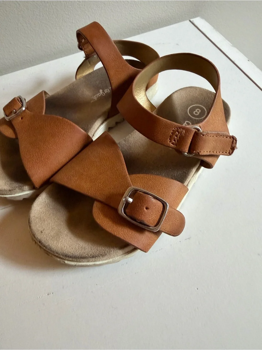 Cat & Jack Girls Metallic Gold and Brown Sandal Set